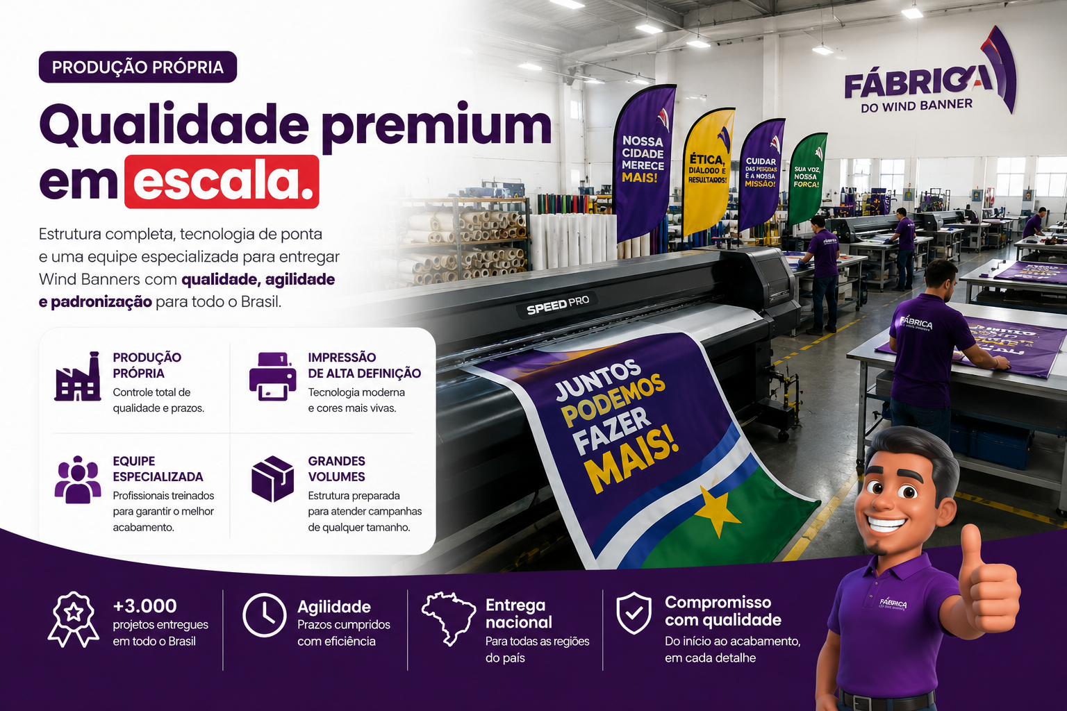 Produção própria da Fábrica do Wind Banner